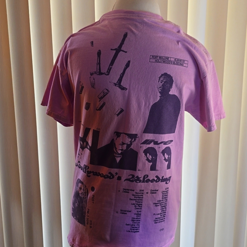 POST MALONE HOLLYWOODS BLEEDING Posty Branded Graphic Purple Men's T-Shirt